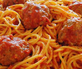 Spaghetti with meatballs photo
